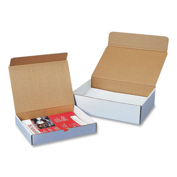 Coastwide Professional™ Rigid Corrugated Kraft Literature Mailer, Square Flap, Tuck-tab Hinged Lid Closure, 11.13 X 8.75 X 4, White, 50-bundle freeshipping - TVN Wholesale